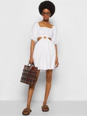 NWT Faithfull the Brand White Cutout Mini Dress Size 2